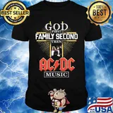 God first family second then acdc music shirt