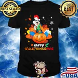 Goofy happy hallothanksmas halloween thanksgiving christmas shirt