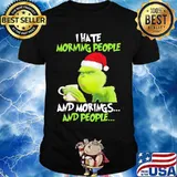 Grinch i hate morning people and mornings and people christmas shirt