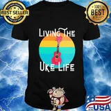 Guitar living the uke life vintage retro shirt