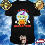 Halloween baby yoda witch quar-o-teen shirt