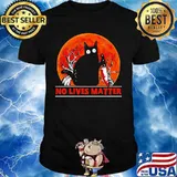 Halloween cat no lives matter sunset shirt