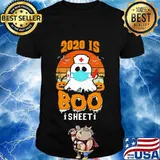 Halloween ghost mask 2020 is boo sheet vintage retro shirt