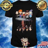 Halloween harry potter characters chibi water reflection shirt