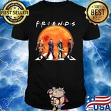 Halloween horror characters crossing the line friends moon shirt
