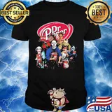 Halloween horror characters dr pepper logo shirt