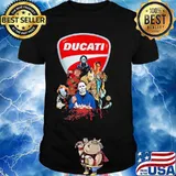 Halloween horror characters ducati logo shirt