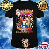 Halloween horror characters dunkin donuts happy hallothanksmas halloween thanksgiving christmas shirt