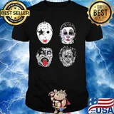 Halloween horror characters face art shirt