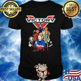 Halloween horror characters victory motorcycle logo shirt