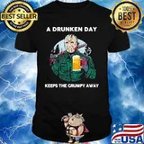 Halloween jason voorhees drink beer a drunken day keeps the grumpy away shirt