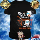 Halloween skeleton ghost nurse mask boo boo crew shirt