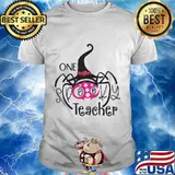 Halloween spider witch one teacher shirt