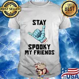 Halloween Stay Spooky My Friends Zombie Cool Hand Shaka Sign T-Shirt