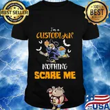 Halloween witch i'm a custodian nothing scare me pumpkins shirt