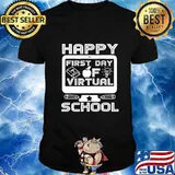 Happy First Day Virtual Back To School 2020 Gifts Boys Girls T-Shirt