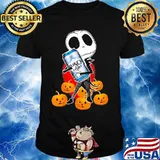Happy halloween jack skellington hug busch light beer pumpkins shirt