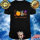 Happy halloween love one another pumpkin witch shirt