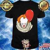 Happy halloween pennywise holding balloon shirt