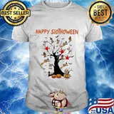 Happy slothoween tree pumpkin halloween shirt