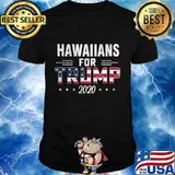 Hawaiians For Trump 2020 Vintage American Flag Election T-Shirt