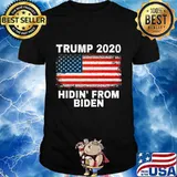 hidin from biden Trump 2020 shirt US Flag Anti Joe Biden T-Shirt