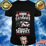 Honor the sacrifice remember the service american flag stars shirt