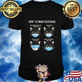 How to Wear a Mask Funny Cat Face Mask Black Cat Mask Cover shirt
