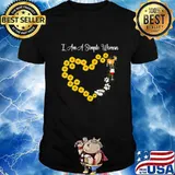 I Am A Simple Woman Heart Sunflower Goat Wine Dog Lover T-Shirt