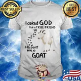 I asked god for a true friend so he sent me a goat shirt