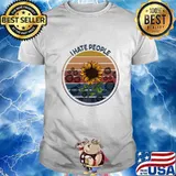 I HATE PEOPLE SUNFLOWERS VINTAGE RETRO SHIRT