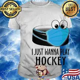 I just wanna play hockey mask shirt
