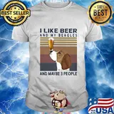 I like beer and my beagles and maybe 3 people vintage retro shirt