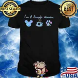 I'm a simple woman like mickey mouse coffee paw dog shirt