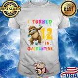 I Turned 12 In Quarantine Dabbing Sloth 12th Birthday Gift T-Shirt
