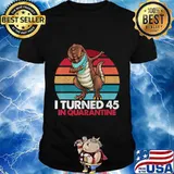 I Turned 45 In Quarantine 2020 Dabbing T-rex 45th Birthday T-Shirt