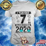 I Turned 7 In Quarantine 2020 7 years old 7th Birthday T-Shirt