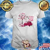 In October We Wear Pink Truck Pumpkin Autumn Breast Cancer T-Shirt