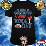It's a dallas cowboys and wine logo kinda day shirt