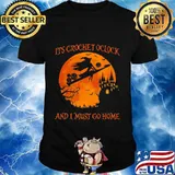 It's crochet o'clock and i must go home moon witch halloween shirt