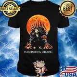 Jack skellington halloween is coming moon shirt
