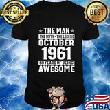 Legends Were Born In October 1961 59th Birthday Gift T-Shirt