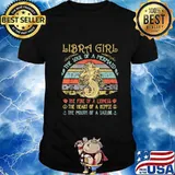 Libra Girl The Soul Of A Mermaid Vintage Birthday Gift T-Shirt