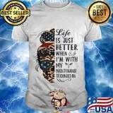 Life is just better when i’m with my maintenance technician american flag skull leopard shirt