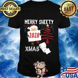 Merry Sheety 2020 Xmas Social Distancing Christmas Santa T-Shirt