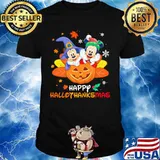 Mickey and minnie happy hallothanksmas halloween thanksgiving christmas shirt