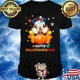 Mickey mouse happy hallothanksmas halloween thanksgiving christmas shirt