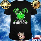 Mickey mouse no one fights alone flowers hearts shirt