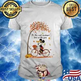 Mickey mouse riding bicycle it's the most wonderful time of the year leaves tree shirt