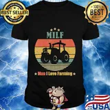 MILF Man I Love Farming Funny Retro Vintage Farmer Gifts T-Shirt